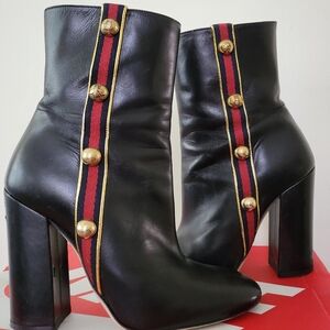 Womens Gucci Interlocking G Logo Leather Boots